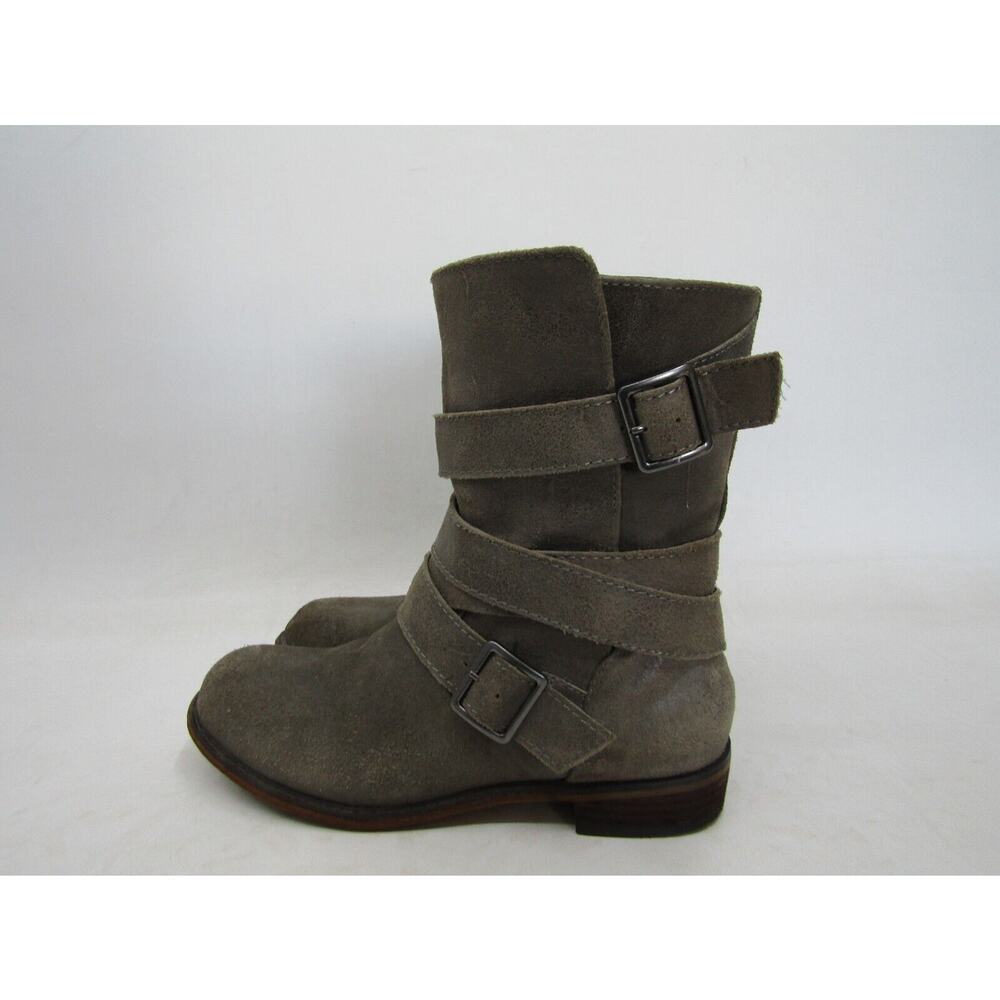 GIANNI BINI Womens Sz 5.5 M Brown Leather Buckle Zip Ankle Fashion Boots Bootie